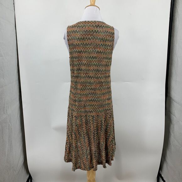 Maeve Dress Women Small Multi Westwear Knit Chevron V Neck High Low Tiered *READ - Picture 5 of 16